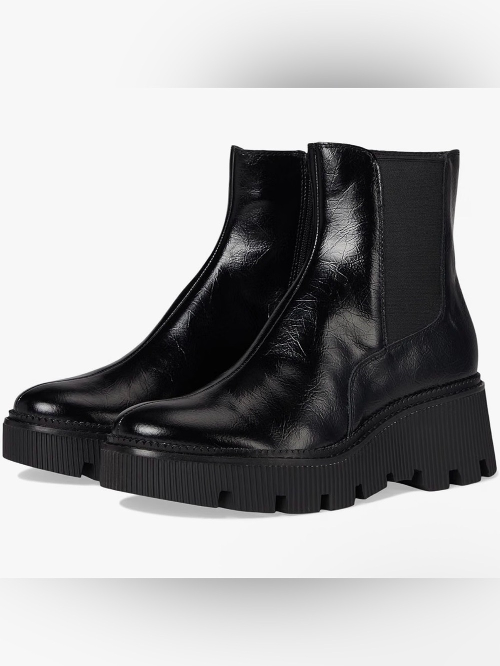 Dolce Vita Emmet H2O Black Patent Platform Chelsea Boots